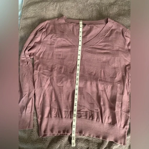 💜Arach & Cloz Sweater V Neck Casual Pullover Cozy Gray Purple - Size XL - Picture 8 of 10